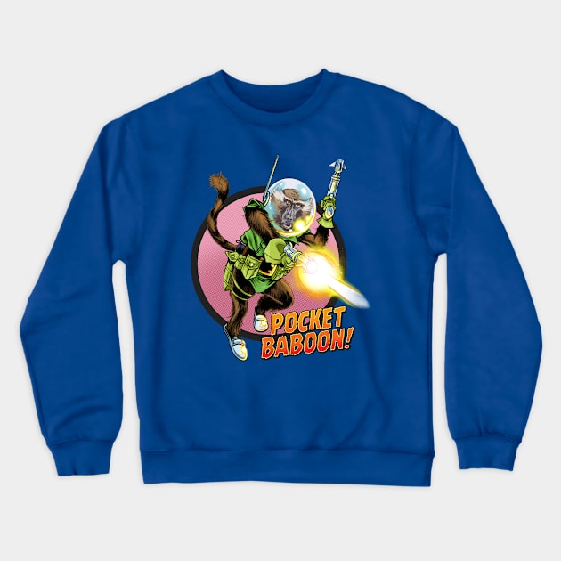 POCKET BABOON! Crewneck Sweatshirt by ThirteenthFloor